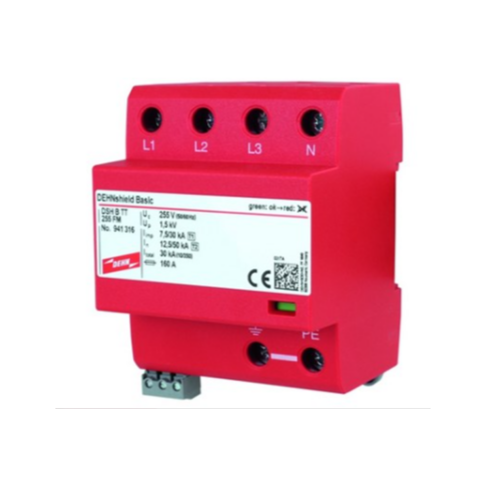 Thiết bị chống sét nguồn điện 3 pha, tích hợp bảo vệ sơ cấp và thứ cấp DSH B TT 255 FM (941 316) - DEHN
